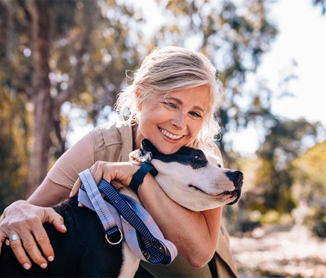 woman with dog