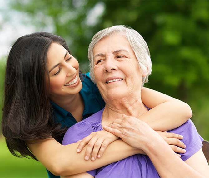 women hugging